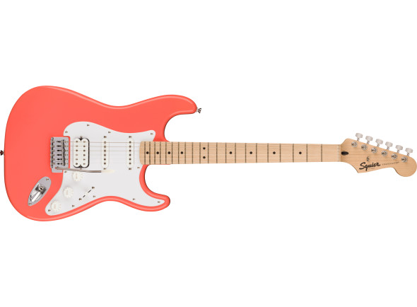 Fender Squier Sonic HSS Maple Fingerboard White Pickguard Tahitian Coral Fender Squier Sonic HSS Maple Fingerboard White Pickguard Tahitian Coral